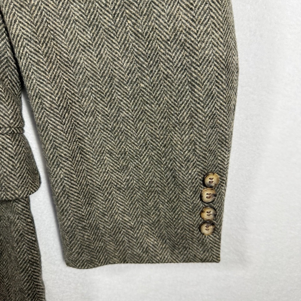 Lands' End Blazer Mens 44L‎ Herringbone Wool Sport Coat USA Made Classic - Picture 6 of 16